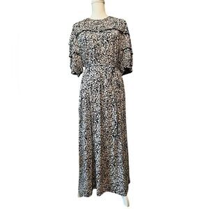 Boden Black and White Puff Sleeve Maxi Casual dress Size 20-22